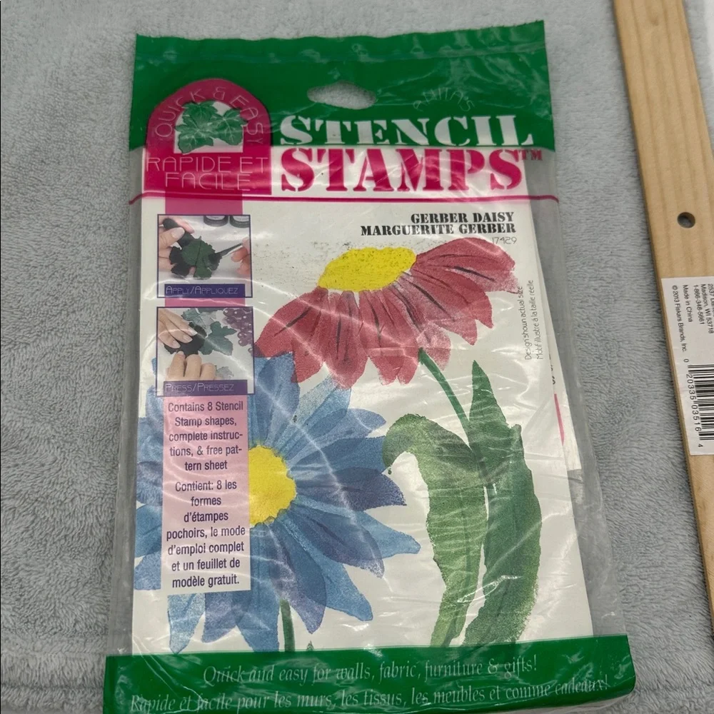 Vintage Stencil Stamps Kits - Lot of 3 Packages, Different Flowers - Picture 4 of 7
